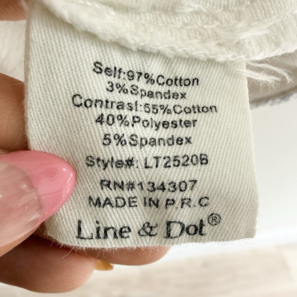 Anthropologie Line & Dot Kay Colorblock Denim Peplum babydoll Top M 134852 NEW - Picture 7 of 8